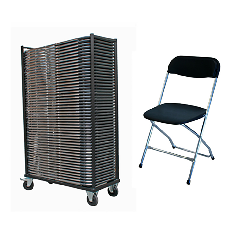 Klapstoel chroom zwart kunststof