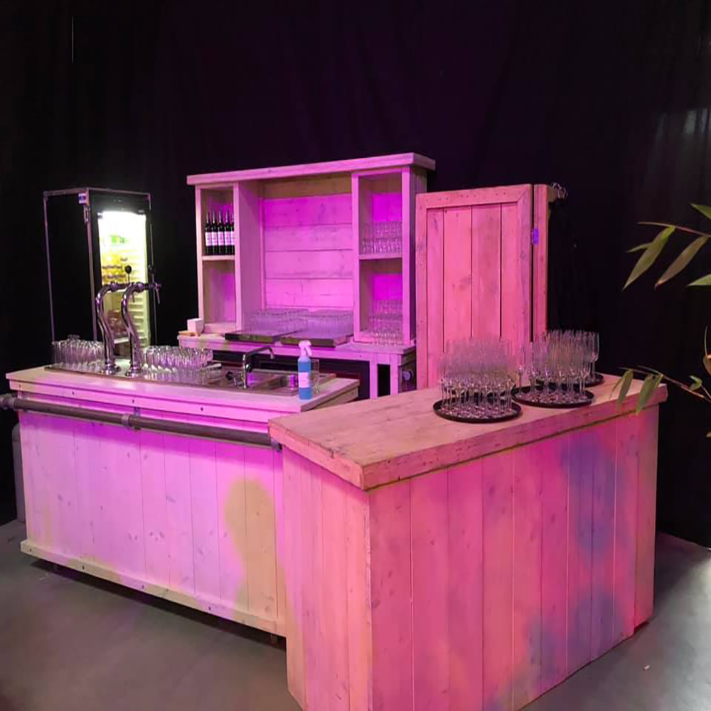 Bar steigerhout met biertapinstallatie